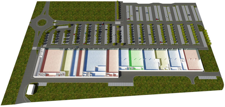 3D půdorys nákupního centra